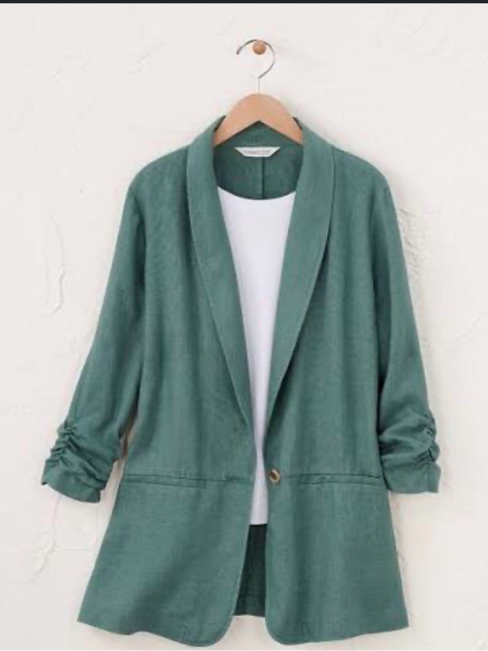 NWT Ruched Linen Jacket